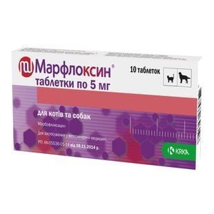 Таблетки для кошек KRKA Марфлоксин 5 мг/10 шт - cts - masterzoo.ua