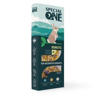 Лакомство для грызунов Special One Пончики 3 шт х 16,7 г - василек, календула и ромашка - masterzoo.ua