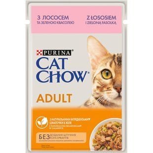 Влажный корм для кошек Cat Chow Adult 85 г - лосось и зеленая фасоль - masterzoo.ua