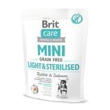 Cухий корм для собак Brit Care Grain Free Mini Light&Sterilised 400 г - кролик і лосось - masterzoo.ua