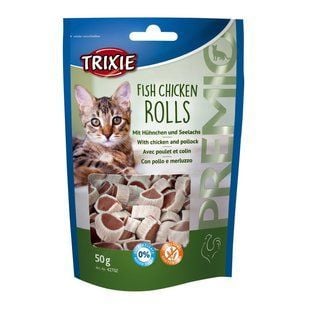 Лакомство для кошек Trixie Premio Fish Chicken Rolls 50 г - курица и рыба - masterzoo.ua