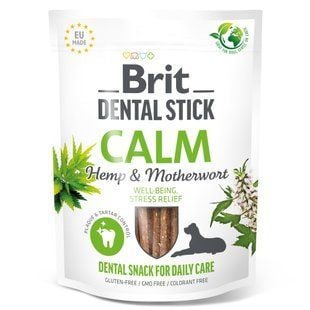 Лакомство для собак Brit Dental Stick Calm 251 г 7 шт - конопля и пустырник - masterzoo.ua
