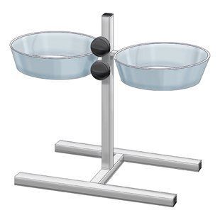 Стойка под миски Природа 2 x 1,8 л / 19 см, h=50 см (чёрная) - masterzoo.ua