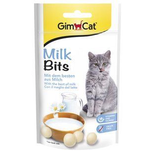 Лакомство для кошек GimCat Milk Bits 40 г - молоко - masterzoo.ua