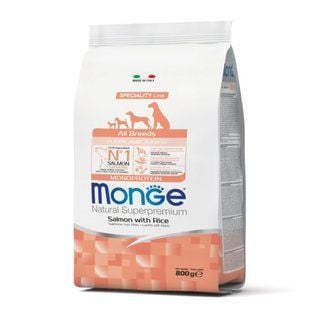 Сухий корм для цуценят Monge Monoprotein All Breeds Puppy and Junior 800 г - лосось та рис - masterzoo.ua