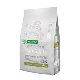 Cухой корм для щенков Nature's Protection Superior Care White Dogs Grain Free Junior Small & Mini Breeds 1,5 кг - белая рыба - masterzoo.ua