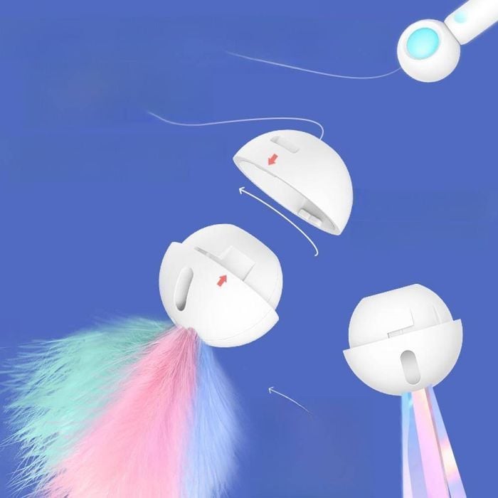 Игрушка для кошек Me&Pet Удочка с лазером 19,6 см - розовый - masterzoo.ua
