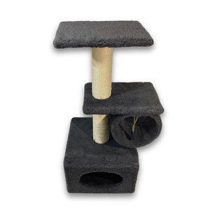 Priroda Саванна будиночок-комплекс для котів 38x38x90 см - чорний - masterzoo.ua