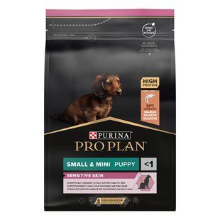 Cухой корм для щенков Pro Plan Small & Mini Puppy Sensitive Skin 3 кг - лосось - masterzoo.ua