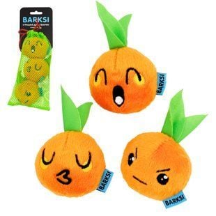 Игрушка для собак Barksi Мандарины с пищалкой 3 шт 5,5х5,5 см - оранжевый - masterzoo.ua