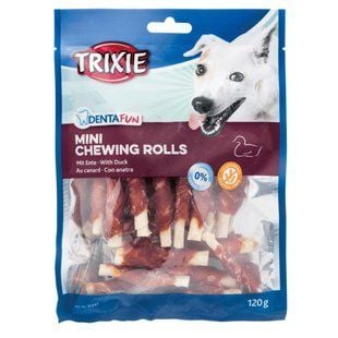 Лакомство для собак Trixie Denta Fun Mini Rolls 6 см 120 г - утка - masterzoo.ua