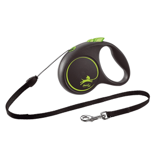 Flexi Black Design поводок-рулетка для собак с тросом 5 м S - зеленый - masterzoo.ua