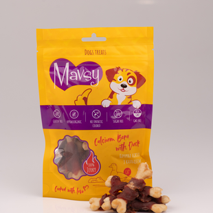 Ласощі для собак Mavsy Calcium Bone 100 г - качка - masterzoo.ua