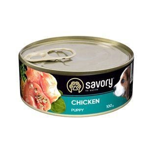 Влажный корм для щенков Savory 100 г - курица - masterzoo.ua