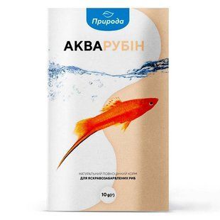 Сухой корм для яркоокрашенных аквариумных рыб Priroda Акварубин 10 г - натуральный - masterzoo.ua