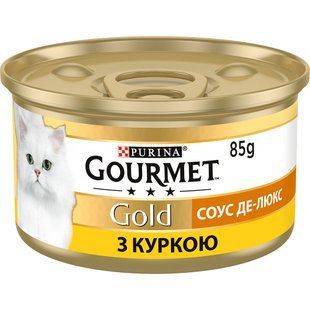 Вологий корм для котів Gourmet Gold Deluxe Sauce 85 г - курка - masterzoo.ua