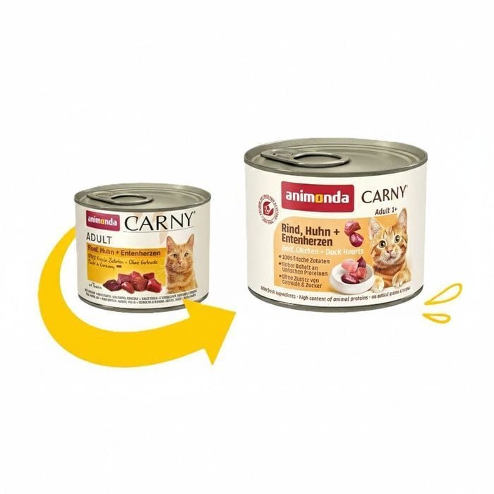 Влажный корм для кошек Animonda Carny Adult 200 г - говядина, курица и утиные сердца - masterzoo.ua