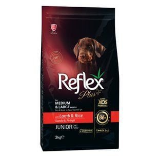 Cухий корм для цуценят Reflex Plus Junior Medium Large Breeds 3 кг - ягня та рис - masterzoo.ua