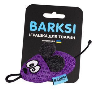 Игрушка для кошек Barksi Мышка с колокольчиком 8х4 см - фиолетовый - masterzoo.ua
