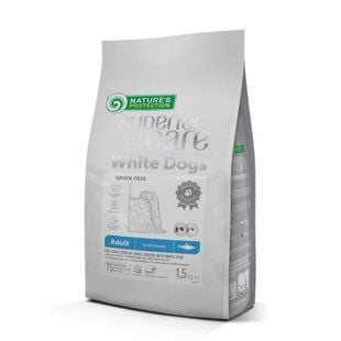 Cухой корм для собак Nature's Protection Superior Care White Dogs Grain Free Adult Small Breeds 1,5 кг - сельдь - masterzoo.ua