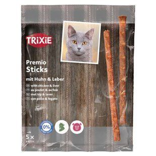 Ласощі для котів Trixie Premio Sticks 5 шт - домашня птиця та печінка - masterzoo.ua