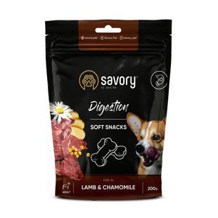 Ласощі для собак Savory Digestion Soft Snacks 200 г - ягня та ромашка - masterzoo.ua