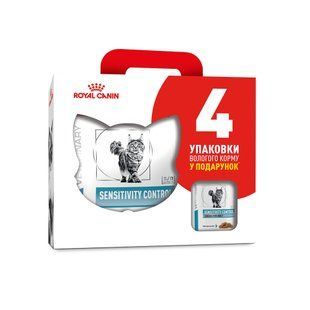 Набор сухого и влажного корма для кошек Royal Canin Sensitivity Control 1,5 кг + 4 шт х 85 г - masterzoo.ua