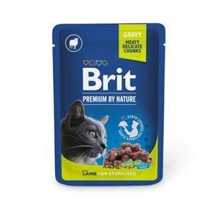 Влажный корм для кошек Brit Premium Sterilised 100 г - ягненок - masterzoo.ua