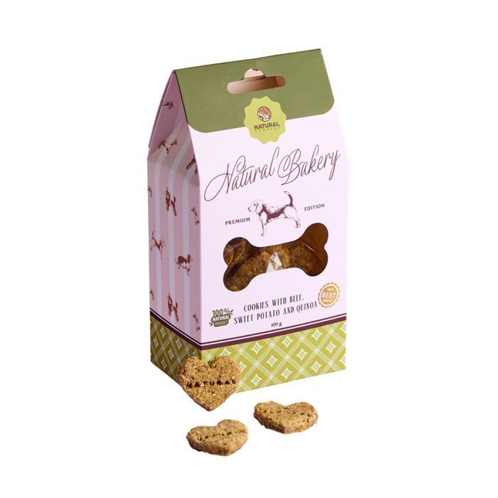 Печиво для собак Natural Bakery 100 г - яловичина, батат та кіноа - masterzoo.ua