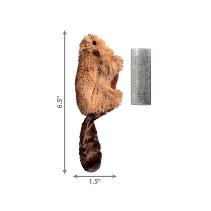 Kong Refillables Beaver іграшка для котів 16,5х3,8 см - коричневий - masterzoo.ua