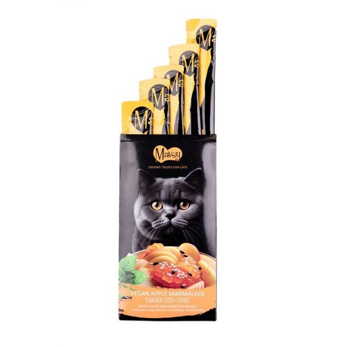 Ласощі для котів Mavsy Creamy 5 шт х 15 г - яблучний мармелад - masterzoo.ua