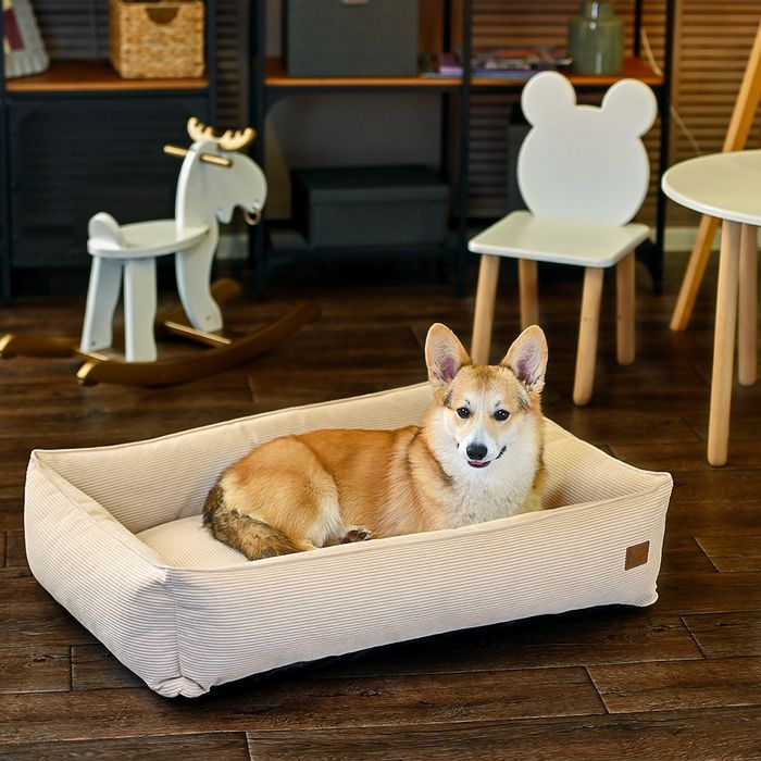 Noble Pet Albert Velvet лежак для собак 70х50 см - бежевий - masterzoo.ua