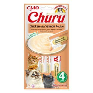 Лакомство для кошек Inaba Churu 4 шт х 14 г - курица и лосось - masterzoo.ua