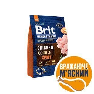 Cухой корм для собак Brit Premium Sport 3 кг - курица - masterzoo.ua