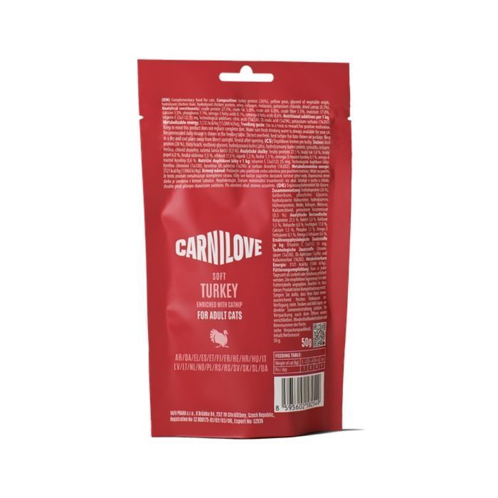 Лакомство для кошек Carnilove Soft Snack Adult 50 г - индейка и кошачья мята - masterzoo.ua