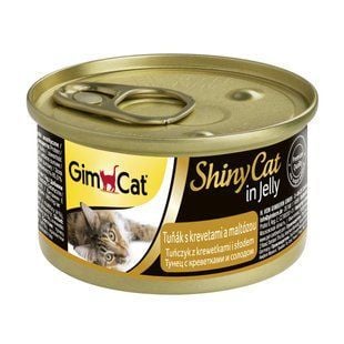 Влажный корм для кошек GimCat Shiny Cat 70 г - тунец, креветки и солод - masterzoo.ua