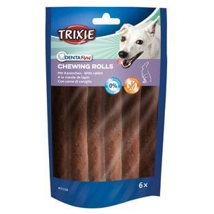 Ласощі для собак Trixie Denta Fun Chewing Rolls 70 г - кролик - masterzoo.ua