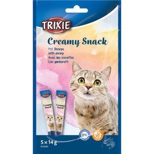 Ласощі для котів Trixie Creamy Snacks 5 шт х 14 г - креветки - masterzoo.ua