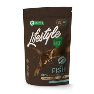 Cухой корм для кошек Nature's Protection Lifestyle Adult Grain Free 400 г - белая рыба - masterzoo.ua