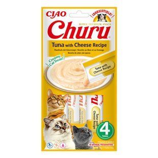 Ласощі для котів Inaba Churu 4 шт х 14 г - тунець та сир - masterzoo.ua