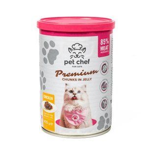 Вологий корм для котів Pet Chef Premium Chunks in Jelly 415 г - курка - masterzoo.ua