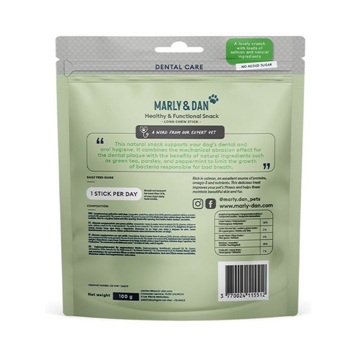 Ласощі для собак Marly & Dan Dental Small Breed 100 г - лосось - masterzoo.ua