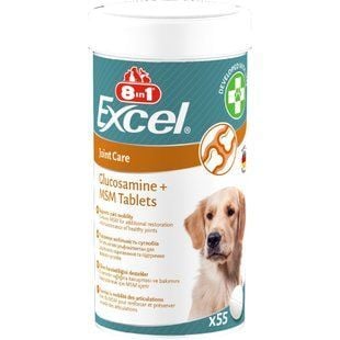 8in1 Excel Glucosamine + MSM Joint Care витамины для собак 55 шт - masterzoo.ua