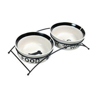 Миски керамические на подставке Trixie &laquo;Eat on Feet&raquo; 2 x 1,6 л / 20 см (белые) - masterzoo.ua
