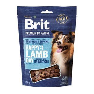 Лакомство для собак Brit Premium by Nature Semi-moist Snacks 180 г - ягненок и облепиха - masterzoo.ua