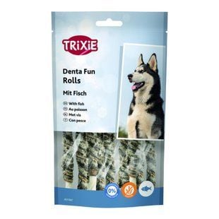 Лакомство для собак Trixie Denta Fun Rolls 12 см 10 шт 75 г - рыба - masterzoo.ua