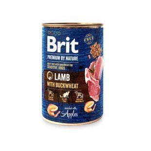 Влажный корм для собак Brit Premium By Nature 400 г - ягненок, гречка и яблоки - masterzoo.ua