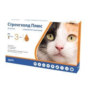 Zoetis Stronghold Plus капли на холку для кошек от 2,5 до 5 кг 3 шт - masterzoo.ua