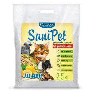 Sani Pet древесный наполнитель 2,5 кг - лимон - masterzoo.ua