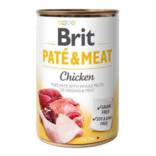 Влажный корм для собак Brit Care Pate&Meat 400 г - курица - masterzoo.ua